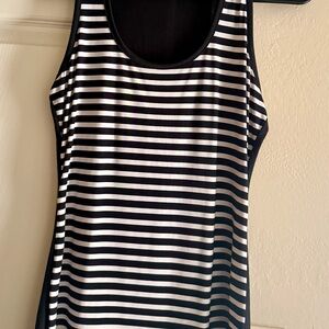 The Limited Black and White Striped Sleeveless Top